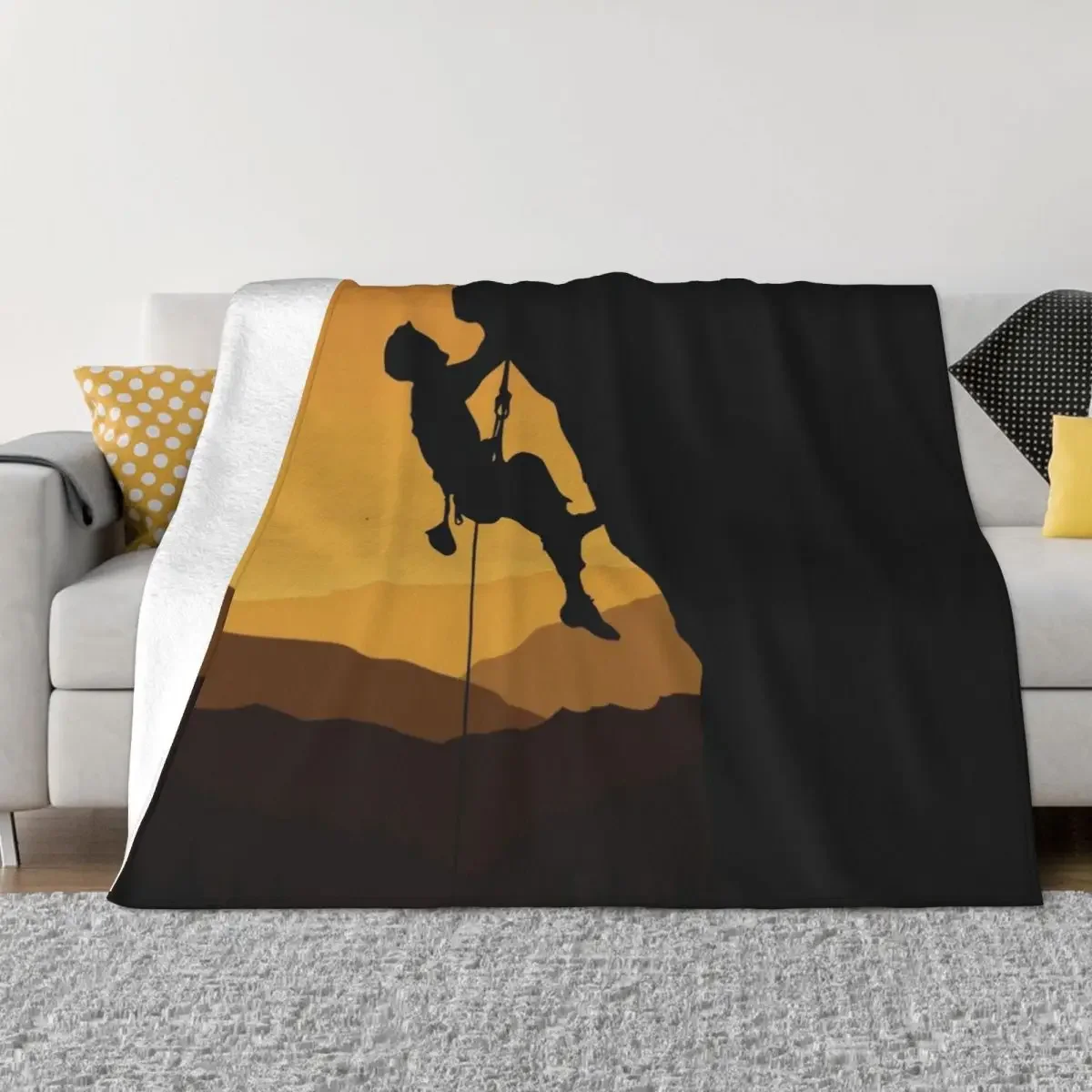 

Retro Rock Climbing Bouldering 80s Mountain Rock Climber Throw Blanket For Decorative Sofa Baby Hairy Blankets