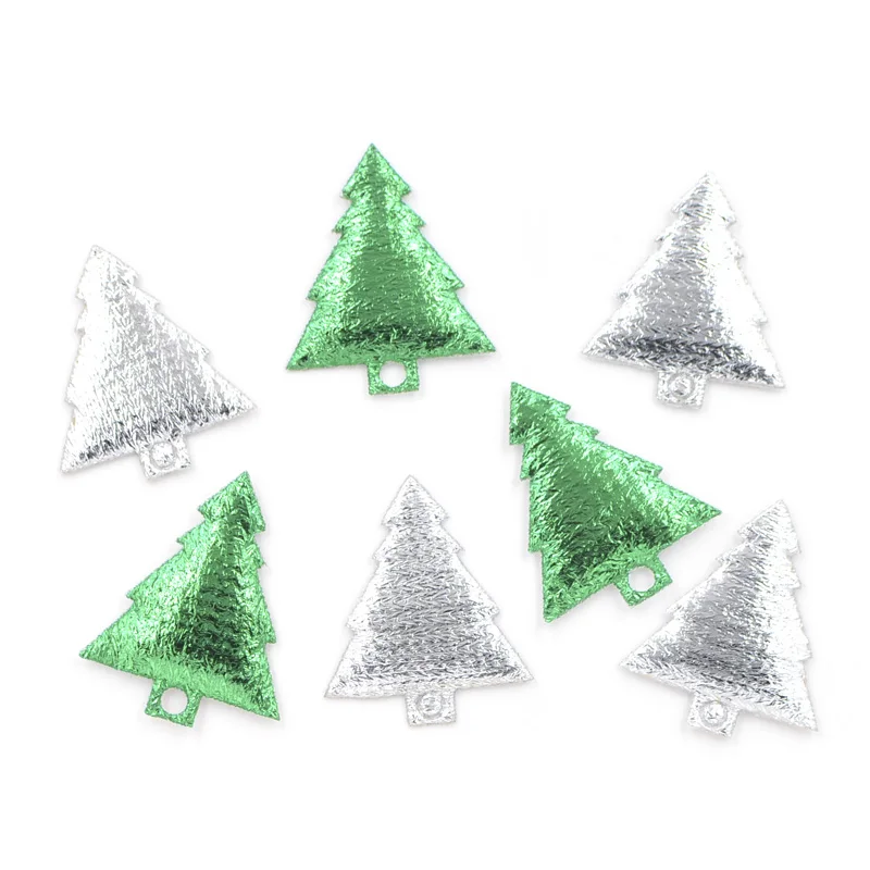 80Pcs Gold and Silver Cloth Pads Christmas Tree Patches DIY Clothing Patch Applique DIY Accessories Sewing Supplies