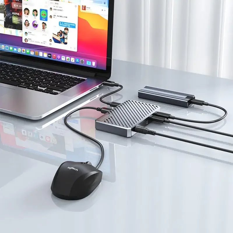 40Gbps USB 4.0 HUB الشركة المصنعة فائقة السرعة USB C Hub TB4 محطة إرساء لأجهزة الكمبيوتر المحمول USB 3.0 Hub 6 منافذ