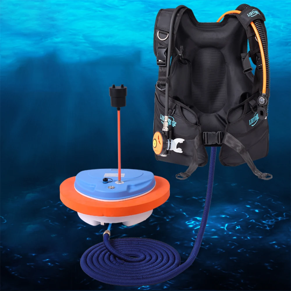 Portable Scuba Diving Snorkel Equipment, Mobile Ventilator Support, Deepest Time to 12 Meters, Underwater, 2.7-5 Hours, New