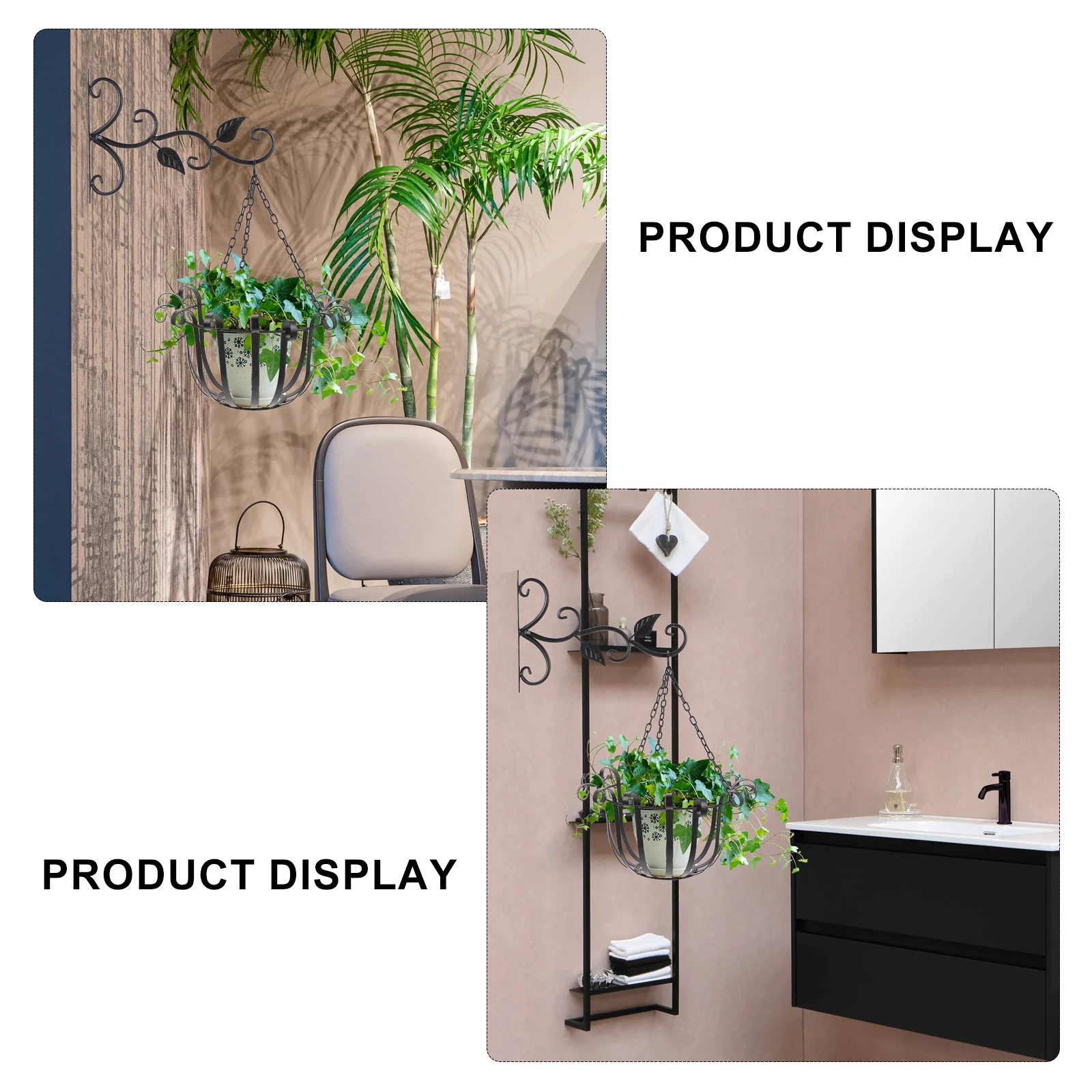 

1 set Iron Flower Basket Wall Hanging Garden Planter For Home Balcony Decor Indoor Outdoor Plant Display Hanging Flower