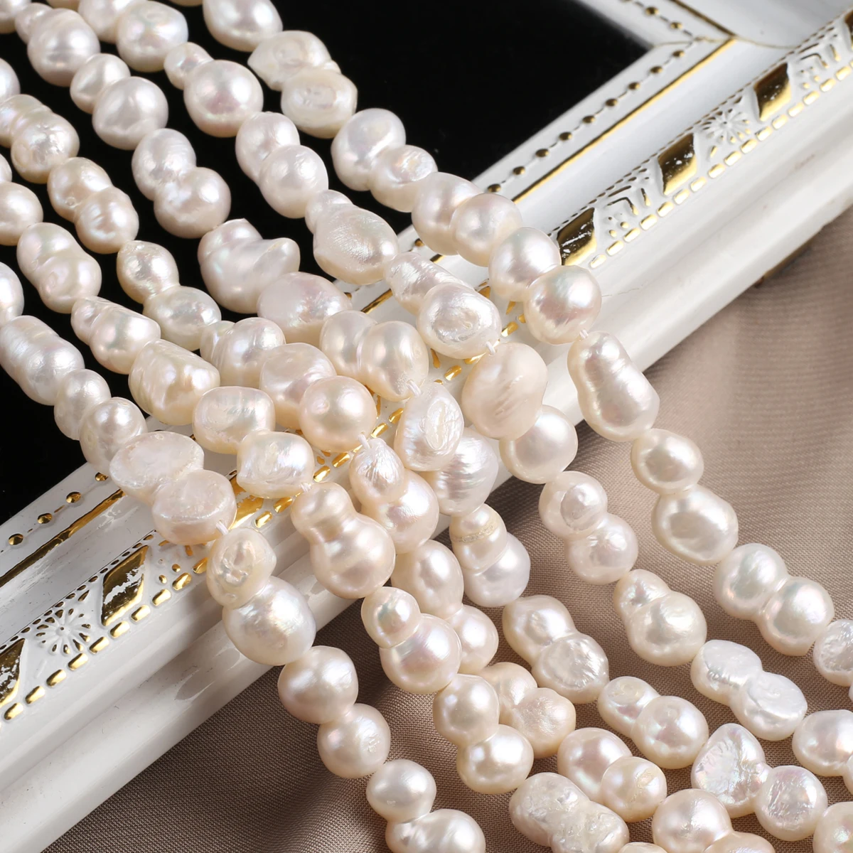 Natural Pearl Peanut Shape Exquisite Shape Elegant Appearance for DIY Jewelry Making Handmade Bracelet Necklace Length 36cm