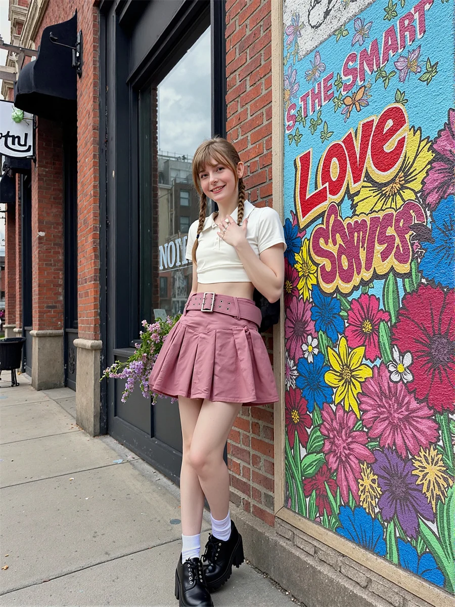 

Мини-плиссированные юбки с высокой талией, женские пастельные цвета, клетчатый узор, устойчивая к морщинам, элегантная, удобная ткань чистого качества