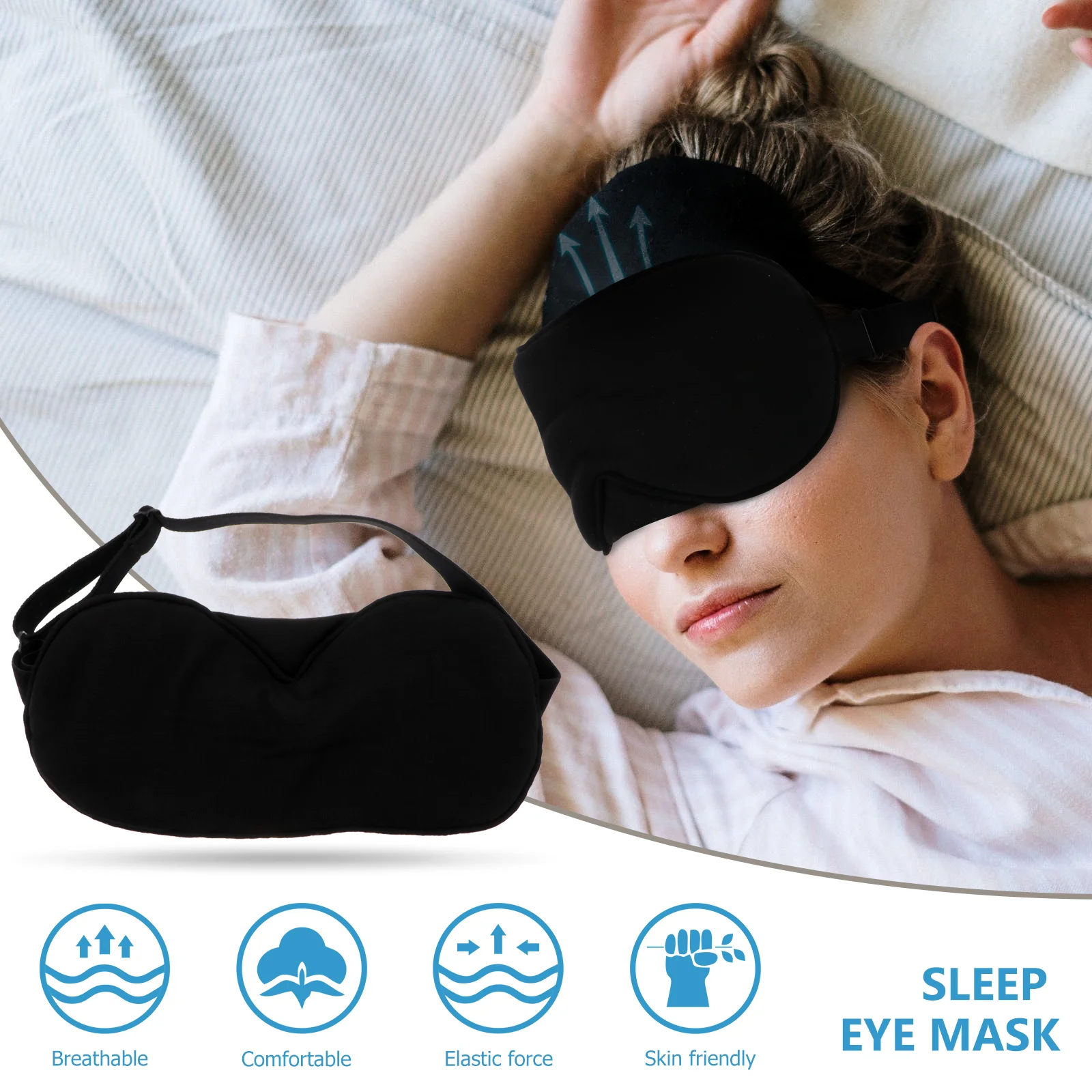 Sleep Mask Black Face Masks Travel Eye Cover Shade Comfortable Blindfold Cotton Shades Naps