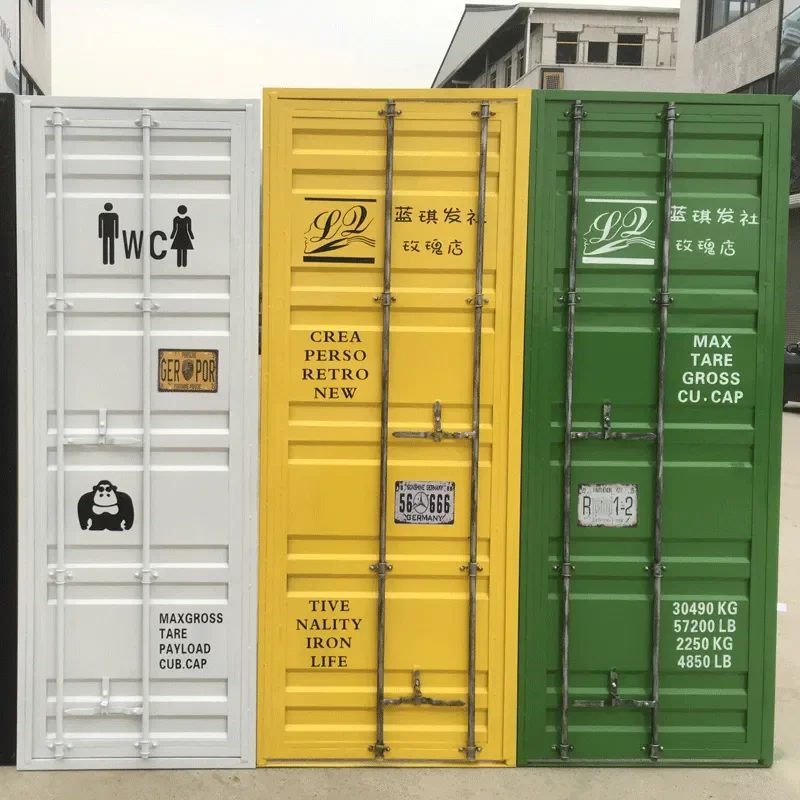 for Personalized Container Toilet Door Internet Cafe Fashion Warehouse Iron Metal Industrial Style