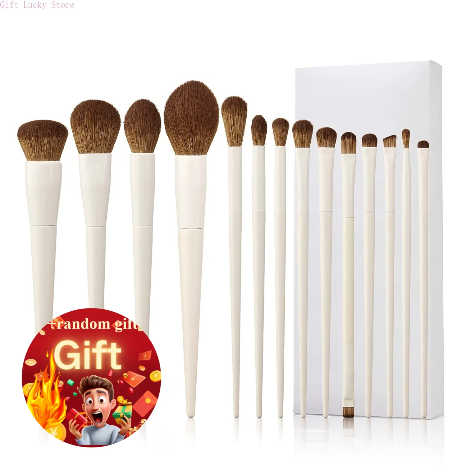 Zestaw pędzli do makijażu GL, 14 sztuk, syntetyczne pędzle do podkładu, pudru, konturowania, cieni do powiek, konturowania, blendowania, rozświetlacza, T329-GL2512