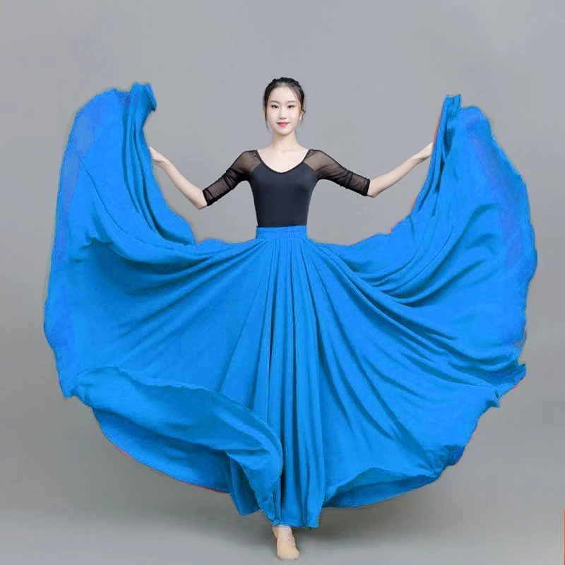 Women Classical Dance Stage Performance Dancing Skirts 720 Degree Costumes Multicolour Flamenco Dance Performer Dress A374