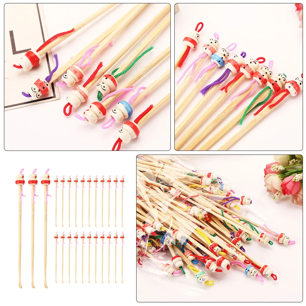 100 Pcs Manual Ear Pick Convenient Cleaners Earwax Removal Tools Toddler Delicate Spoons Bamboo Portable