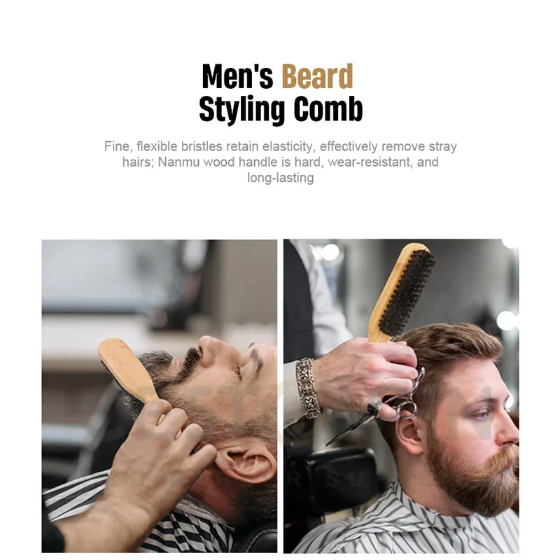 Cepillo de afeitar de barba con mango de madera para hombre, plumero de cuello para corte de pelo, cepillos de limpieza, peine de peinado, herramientas de peluquero, nuevo