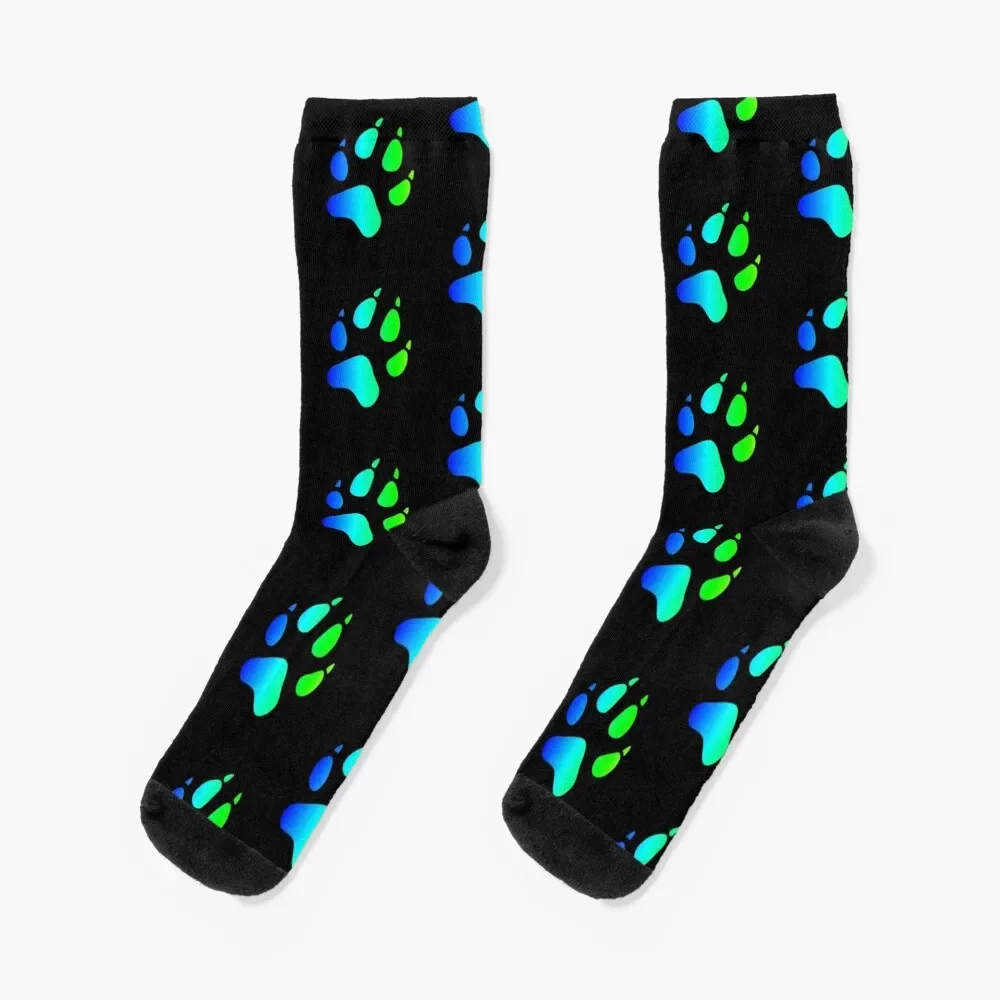 

Paw Pattern (Cool Colors) Socks cute gift Hiking boots Girl'S Socks Men's