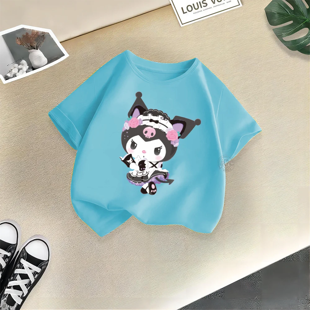 Sanrio Fashion Cotton Kids T-shirt Kids Baby Short Sleeve printed cartoon T-shirt Boys Girls Kawaii Top Gift summer clothing