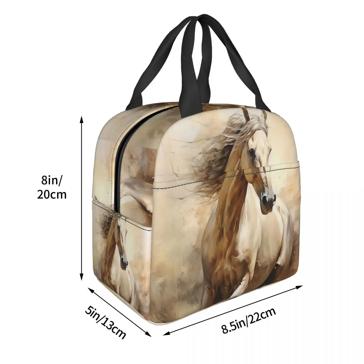 Horse Galloping In The Desert Illustration Insulated Lunch Bag for Women Children Portable Food Boxes Thermal Lunch Box Tote