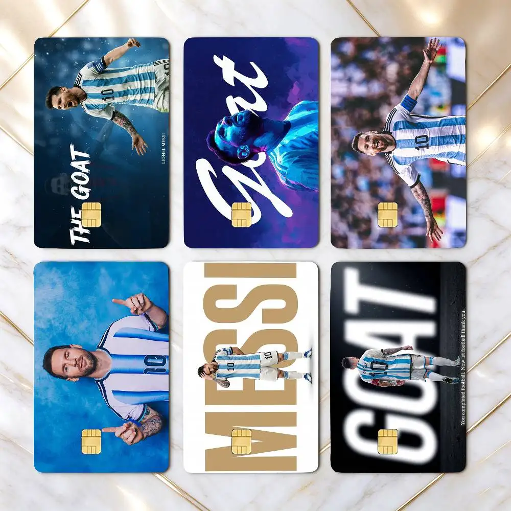 L-Lionel Messi Football GOAT  Credit Card HD Stickers Game Card Decal Small Chip Waterproof Sticker Gift