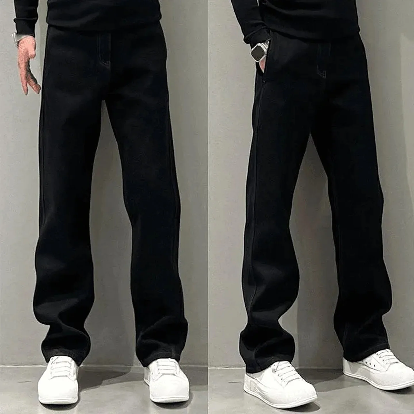 

Мужские повседневные брюки Bla Fce с прямым кроем и подкладкой, свободные, удобные, модные, спортивные, длинные, простые, стильные