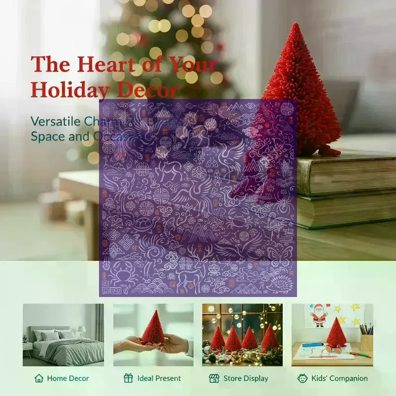 3D Printed Christmas Tree Figurine Eco Friendly Movable Joints Multiple Colors Perfect For Xmas Home Decor Holiday Gifts
