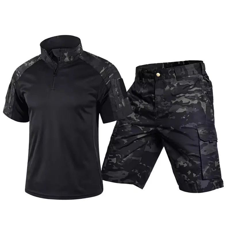 

Brand Military Mens Quick Dry Tatical Combat Sets for Summer Outdoor Breathable Cargo Uniform Camouflage Frog Suit
