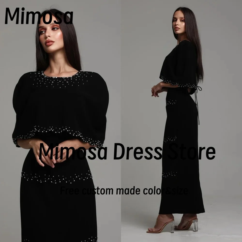 Mimosa Prom Dresses 2025 Strapless Ankle Length Sheath Evening Party Gowns with Shawls Vestido De Gala Noche Mujer Customized