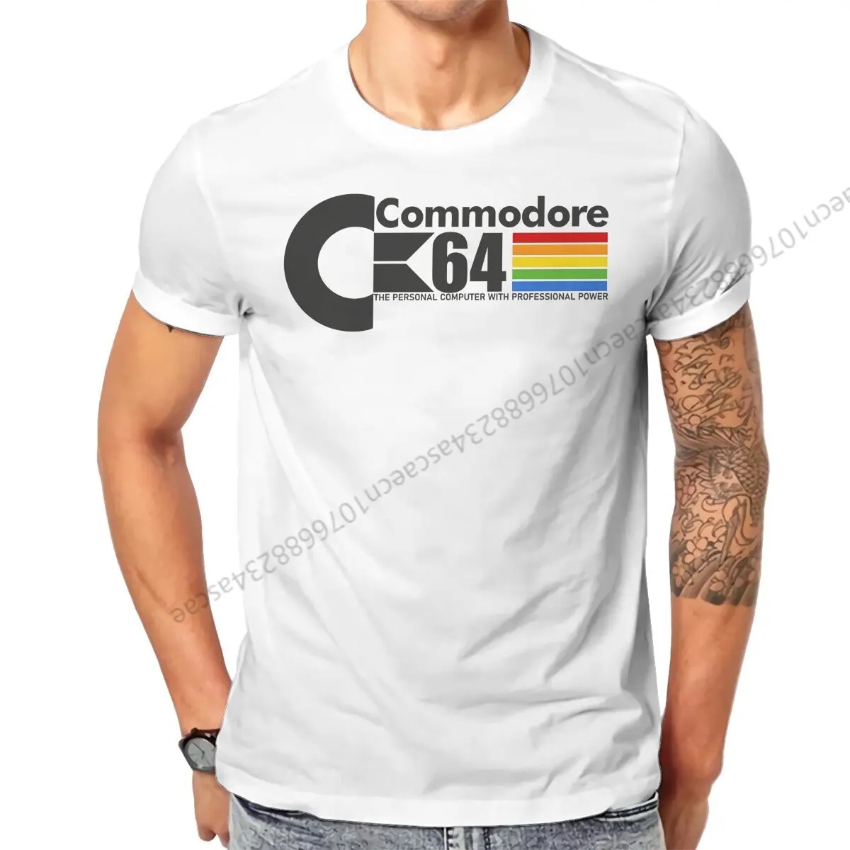 Commodore 64 Logo Tshirt Homme Men's Clothes Cotton T Shirt For Men