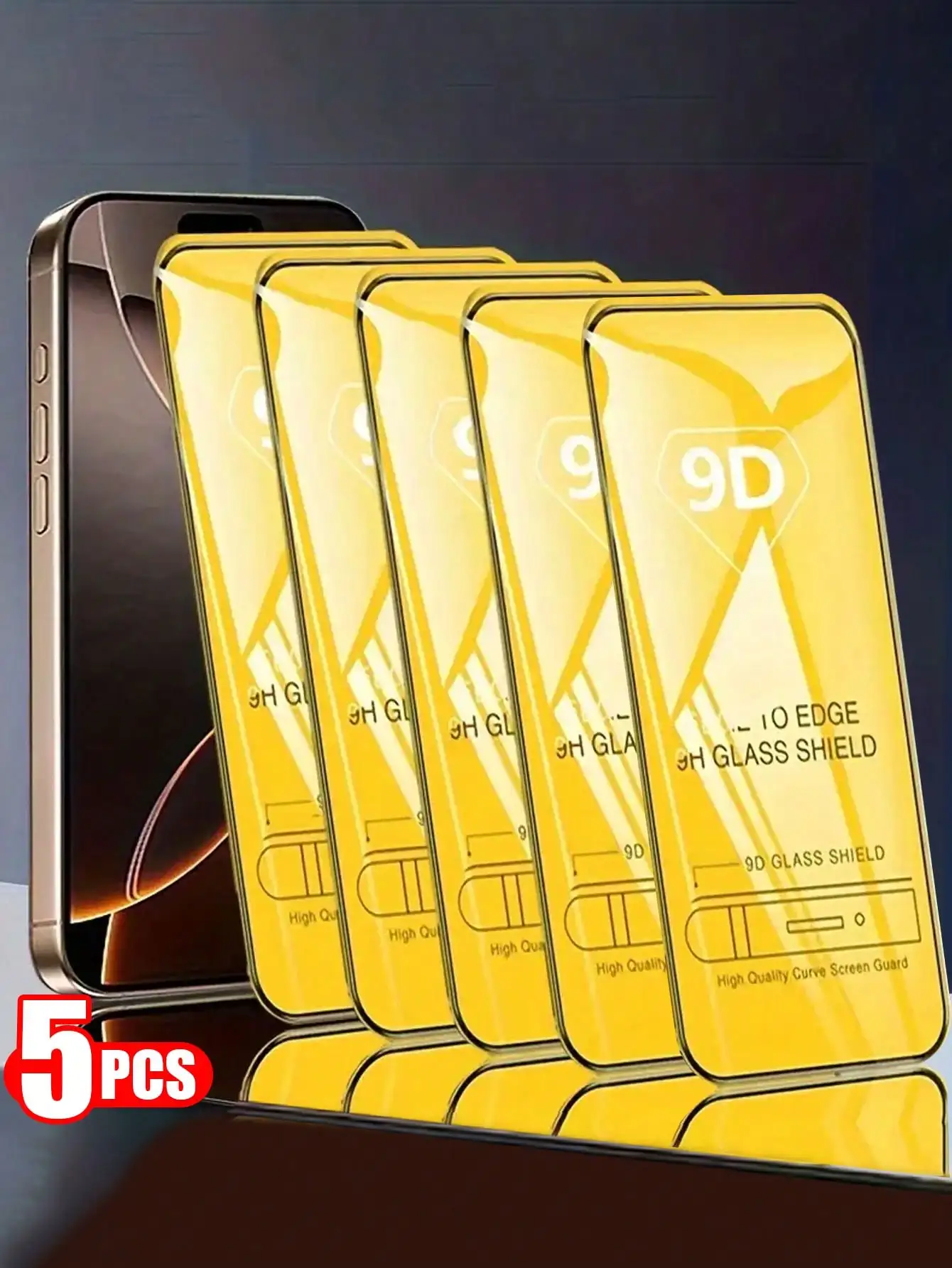 5 Packs 9D Tempered…