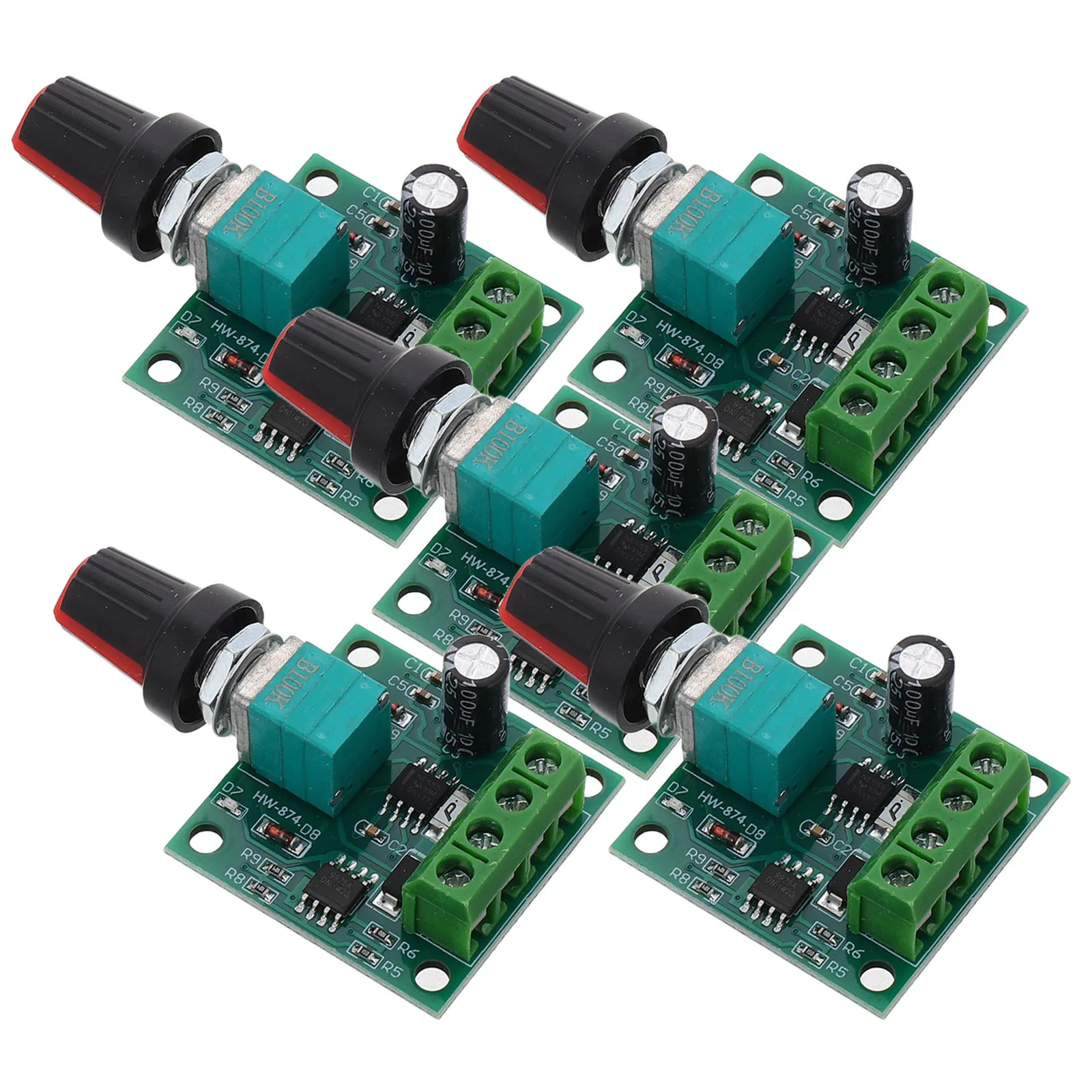 

5 Pcs DC Motor Speed Controller Adjustable Driver Switch Metal Low Voltage Electric Electrical