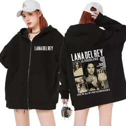 Hot Singer Lana Del Rey Graphic Zip Up Sweatshirt Men Women's Harajuku Aesthetic Jacket Hoodies Vintage Casual Hoodie Streetwear