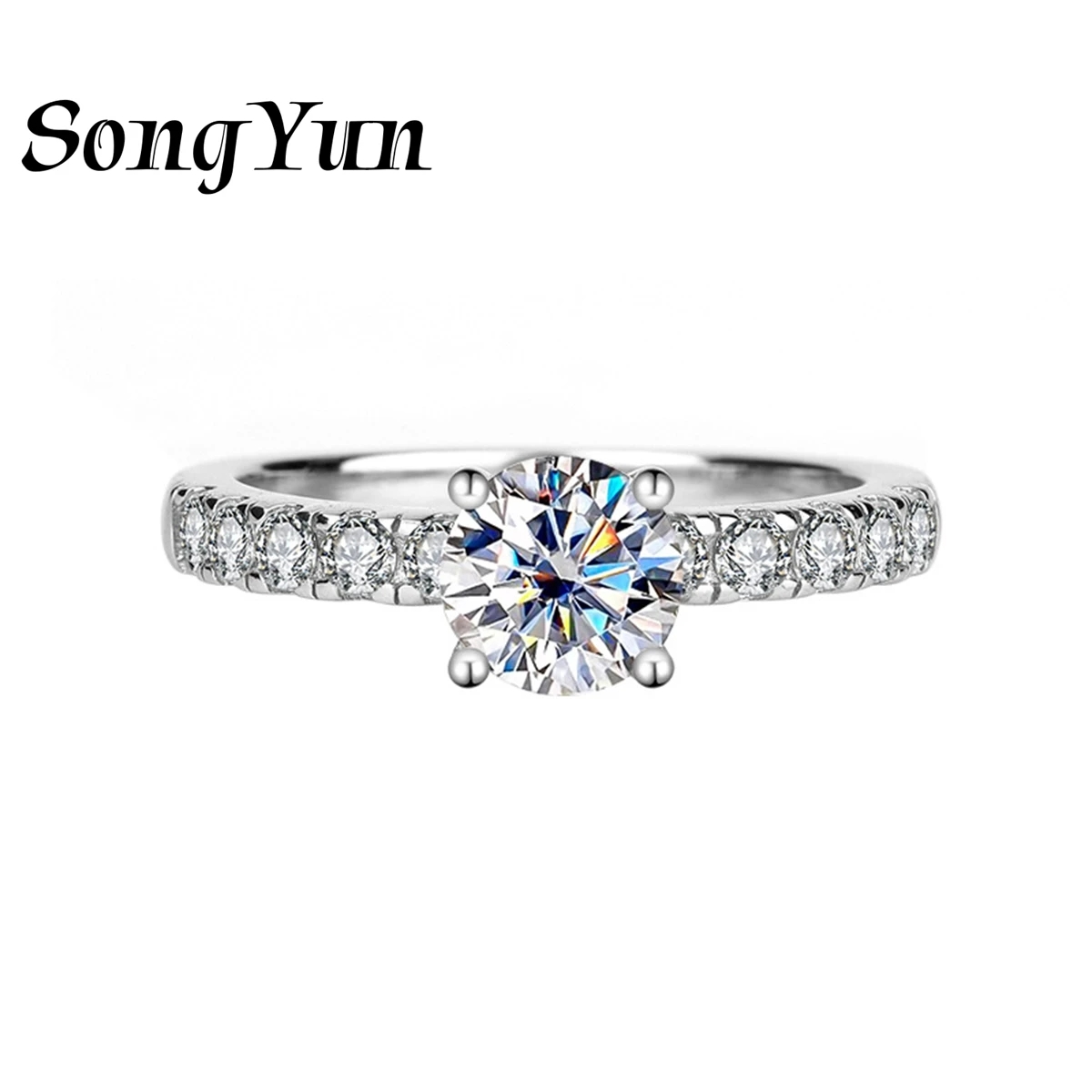 SongYun Brand Jewelry Fashion s925 925 Sterling Silver Ring Moissanite Diamond Vintage Ring Promise for Women Fine Jewelry