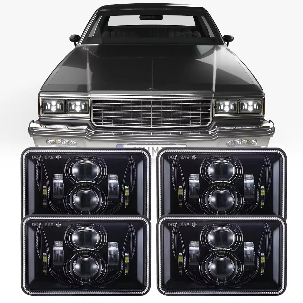 

2Pcs 4x6 Led Projector Headlights for 1986-1996 Oldsmobile Cutlass Supreme 98 Delta 88 Toronado Front High-low Beam Led Lights