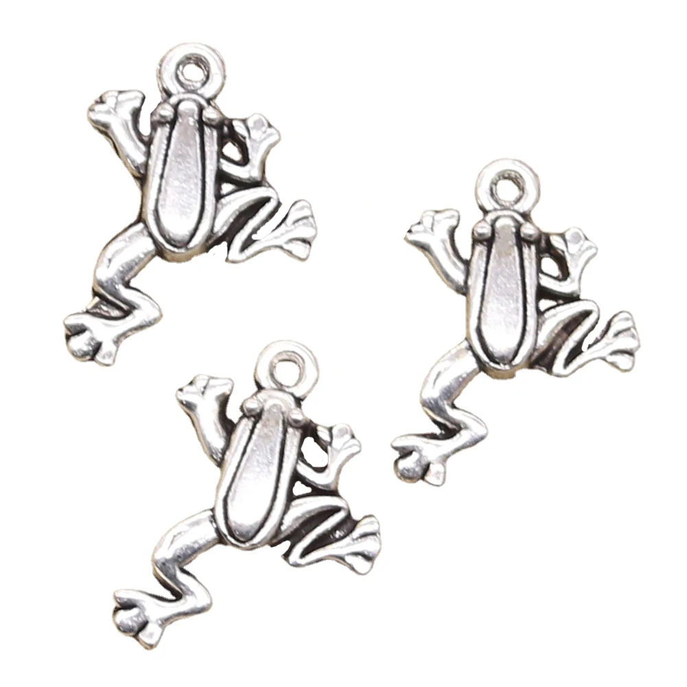 15 sztuk Charms żaba 16x13mm Antique Making wisiorek fit,Vintage tybetański srebrny kolor, ręcznie robiona biżuteria DIY
