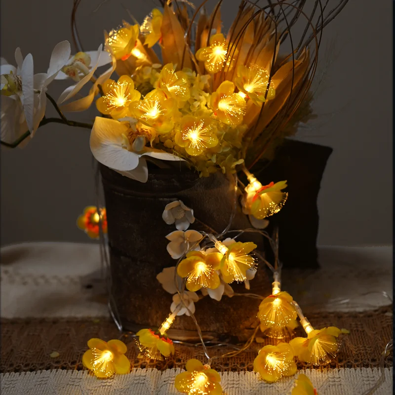 Fiber Optic Flower Light String, Christmas,  Holiday Decoration, Party, Birthday, Lawn, Wedding, Home, Bedroom D