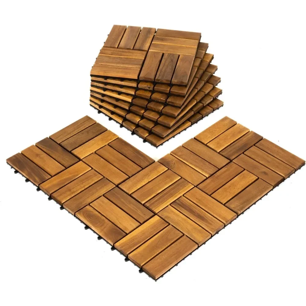 

#For Pack of 60 Deck Tiles - 12"x12" Interlocking Natural Solid Acacia Wood for Outdoor & Indoor, Floor Decking Tiles
