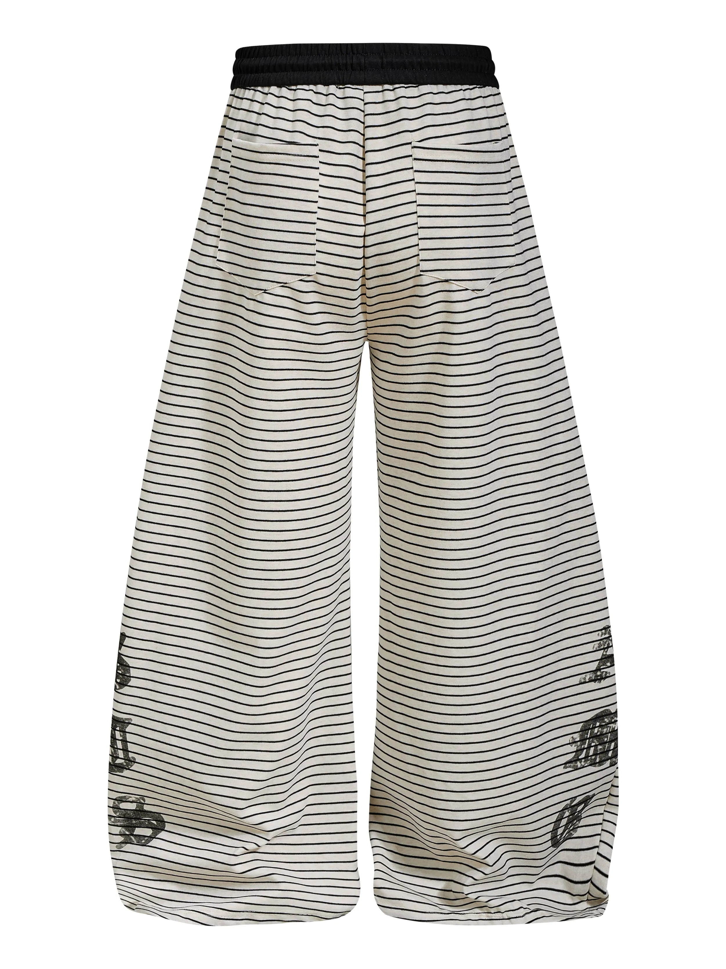 American Gothic Style Striped Printed Pleated Loose Wide-Leg Pants Men's and Women's All-Match Casual Trousers