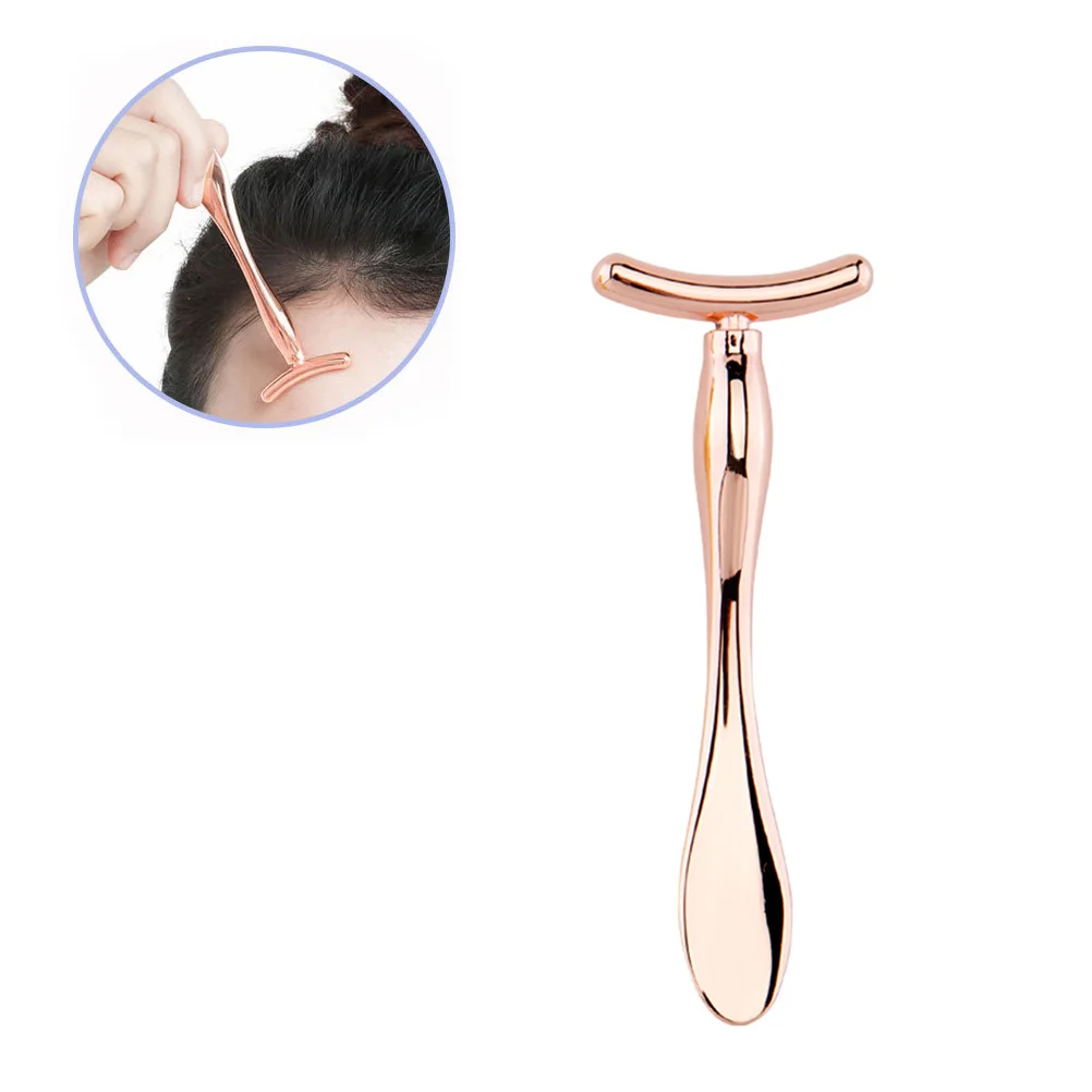 

2Pcs Rose Golden Zinc Alloy Eye Massage Stick Spoon Mini Makeup Spatula Beauty Scoop Promoting Cream Absorption Reducing Eye