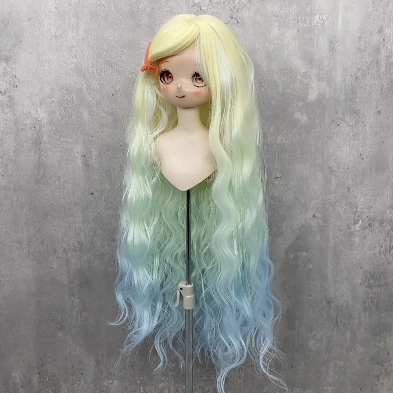 BJD/SD Doll Wig 1/3 1/4 1/6 Cute Color Gradient Long Curled Hair DIY Doll Cover Casual Toy Wig Dress Up Toy Accessories