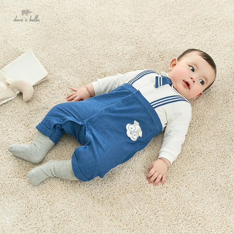 Dave Bella Baby Jumpsuit Romper Newborn Creeper Autumn Boys Romper Casual Lovely Comfortable Gentleman-Style DB3236219