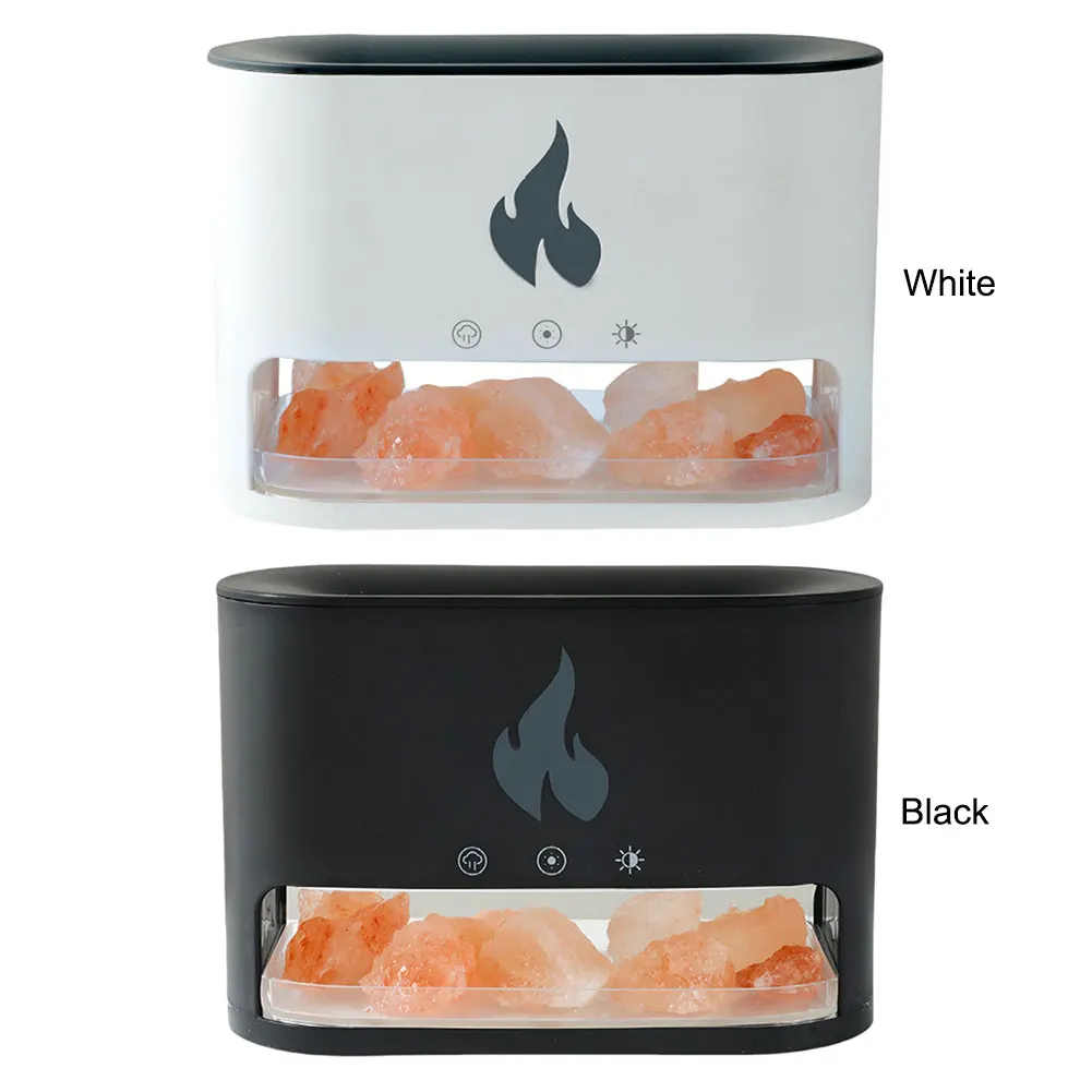 Himalayan Salt Lamp Scent Diffuser Fireplace Fire Flame Aroma Diffuser Aromatherapy Diffuser Air Diffuser Humidifier for Bedroom