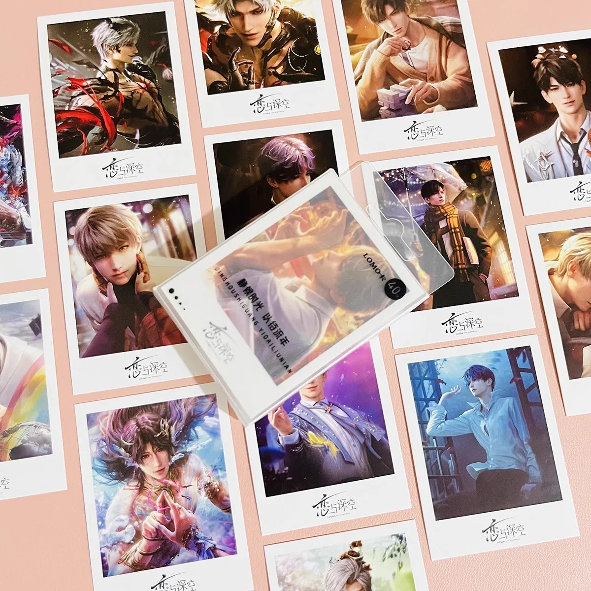

40 Pcs/box Love And Deepspace Lomo Card - Rafayel Zayne Sylus Caleb Holographic Photo Cards Cosplay