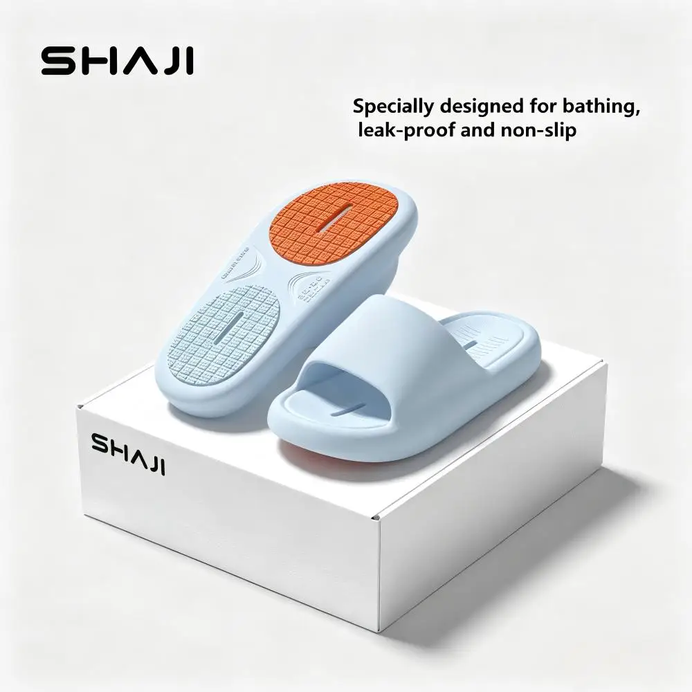 SHAJI Unisex 2026 New Hollow Drain EVA Slides, Summer Anti Slip Quick Dry Shower Slippers for Bathroom Indoor Household Use