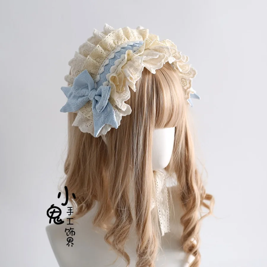 

costume Sweet lace Lolita bow hair clip, cute Lolita ballet style hair with bow headband and headband