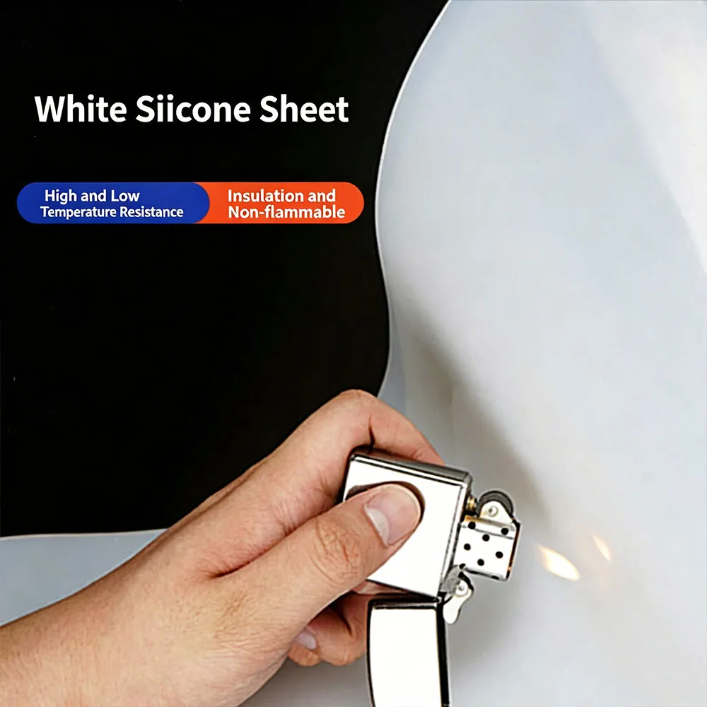 1-8Pcs White High-Temperature Resistant Insulated Silicone Sheet Industrial Sealing Shock Absorption Anti Slip Silicone Gasket
