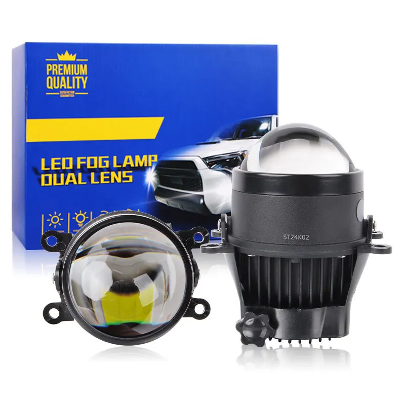 

3 Inch Laser Fog Light Lens Upgrade Dual Beam LED Lights Tricolor Car Fog Lamp High Low Beam Projector Car Accessories