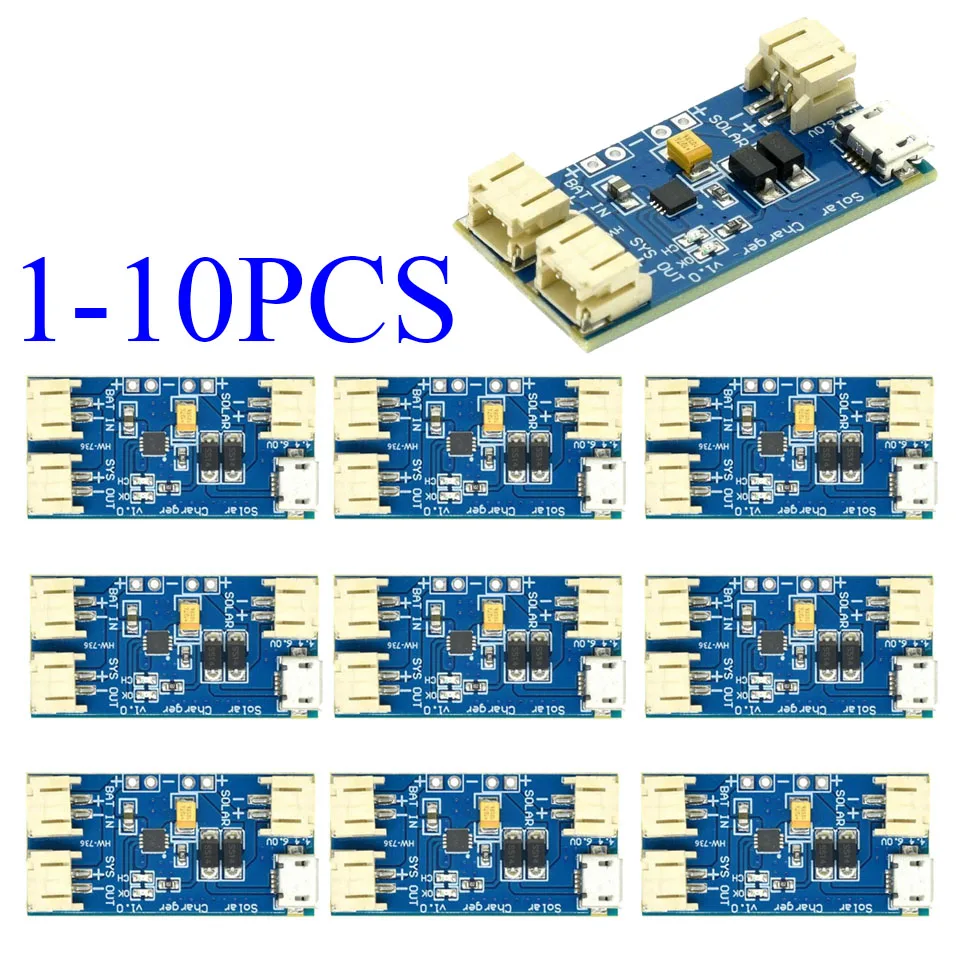 1-10 pces cn3065 mini placa de carregador solar lipo chip de carga de bateria de lítio kit de aplicação diy módulo de placa de carregamento