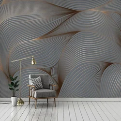 Benutzer definierte 3d Tapete moderne Kunst Wandbild Retro abstrakte Linien Foto Wandmalerei Wohnzimmer TV-Sofa Hintergrund Wand verkleidung