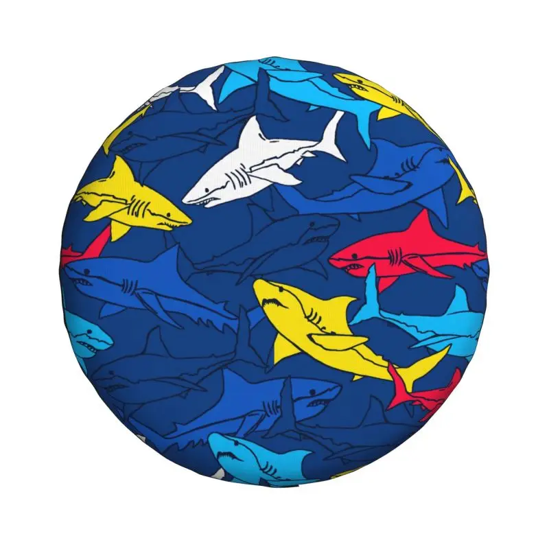 Custom Ocean Animal Shark Spare Tire Cover for Jeep Wrangler 4WD 4x4 SUV Car Wheel Protectors 14