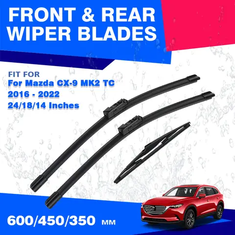 마쓰다 CX9 CX-9 TC MK2 2016 2017 2018 2019 2020 2021 2022, 전면 후면 와이퍼 블레이드, 앞유리 앞유리 창 조용한 브러시