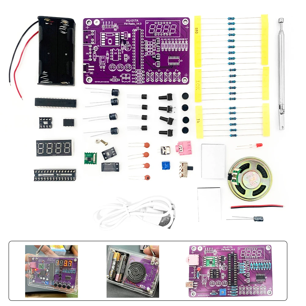 DIY Kit FM Radio RDA5807S Monolithic Non-welding Parts Assembly  Nixie Tube Display Teaching Training Production