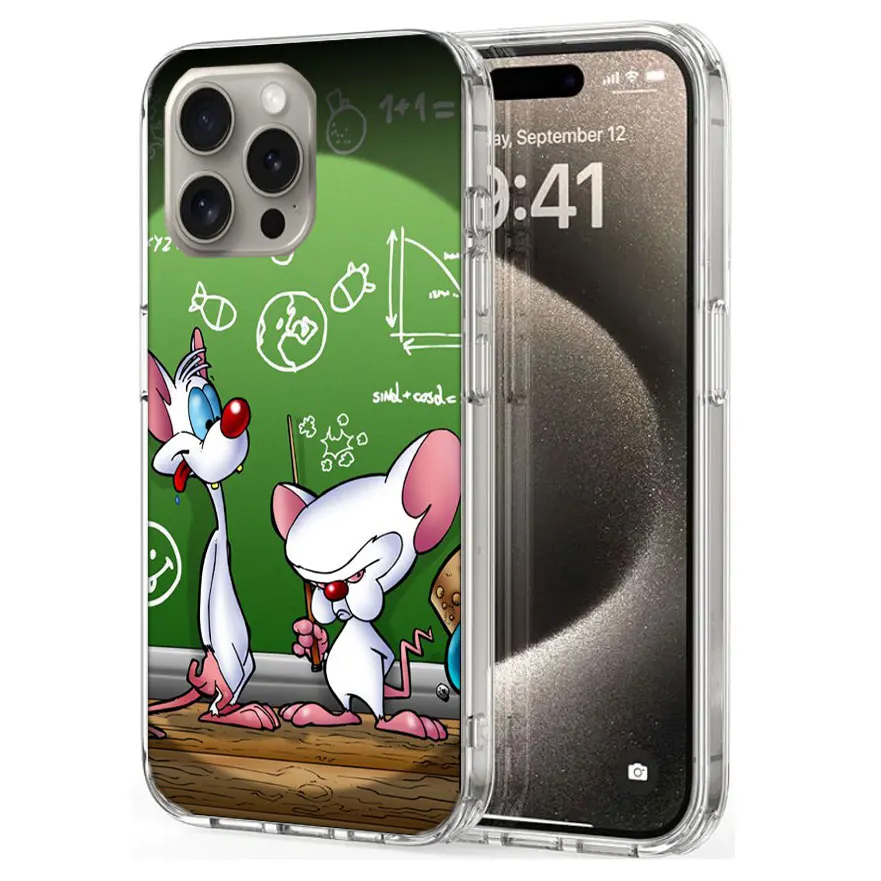 Pinky Anime and the Brain Clear For Apple iPhone 16 15 Pro Max Cover 14 Plus 13 12 Mini 11 Pro XR XS Max Phone Case Silicone TPU