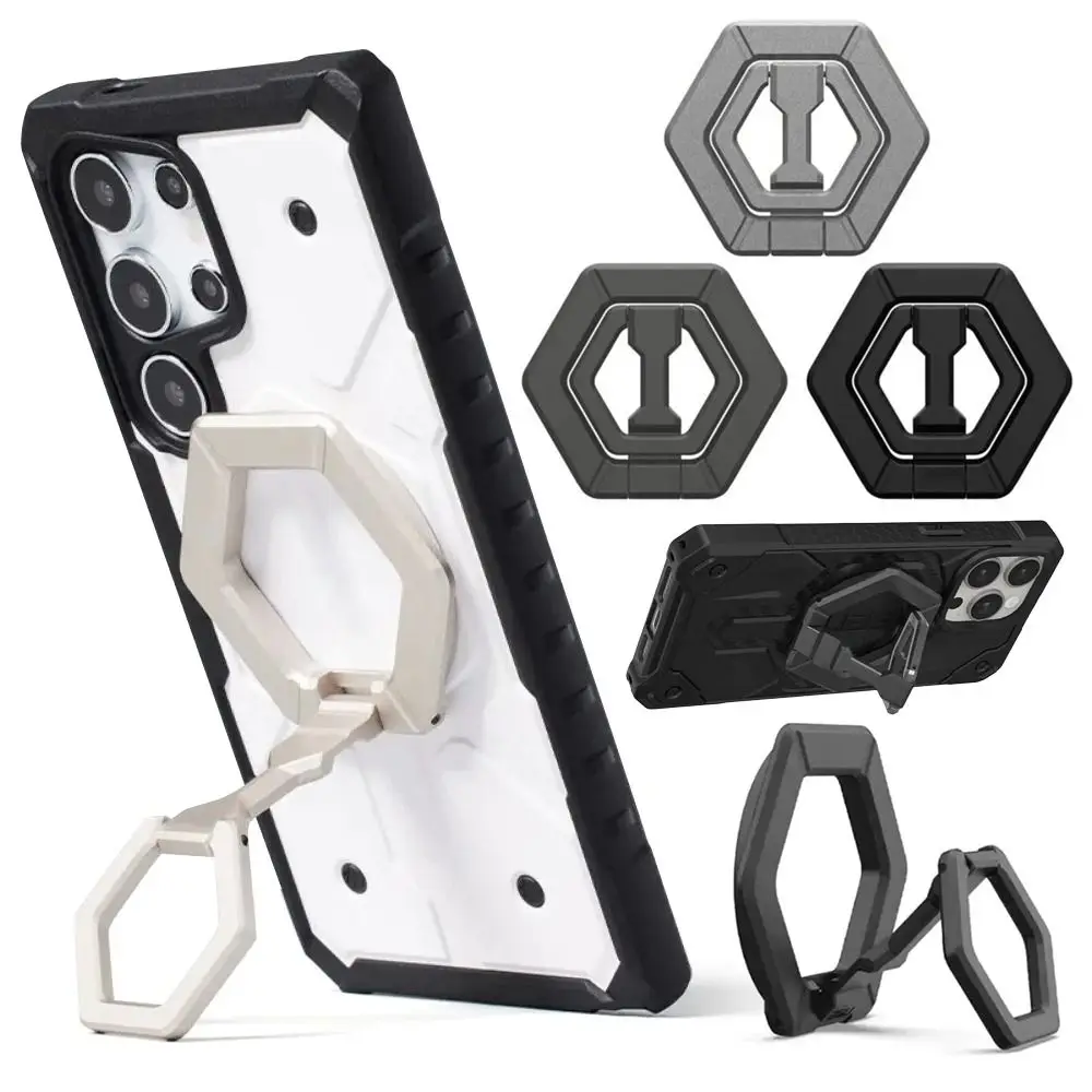 

New Metal Mobile Phone Holder 360-Degree Rotating Foldable Magnetic Suction Stand Portable Grip Ring Lazy Phone Holder