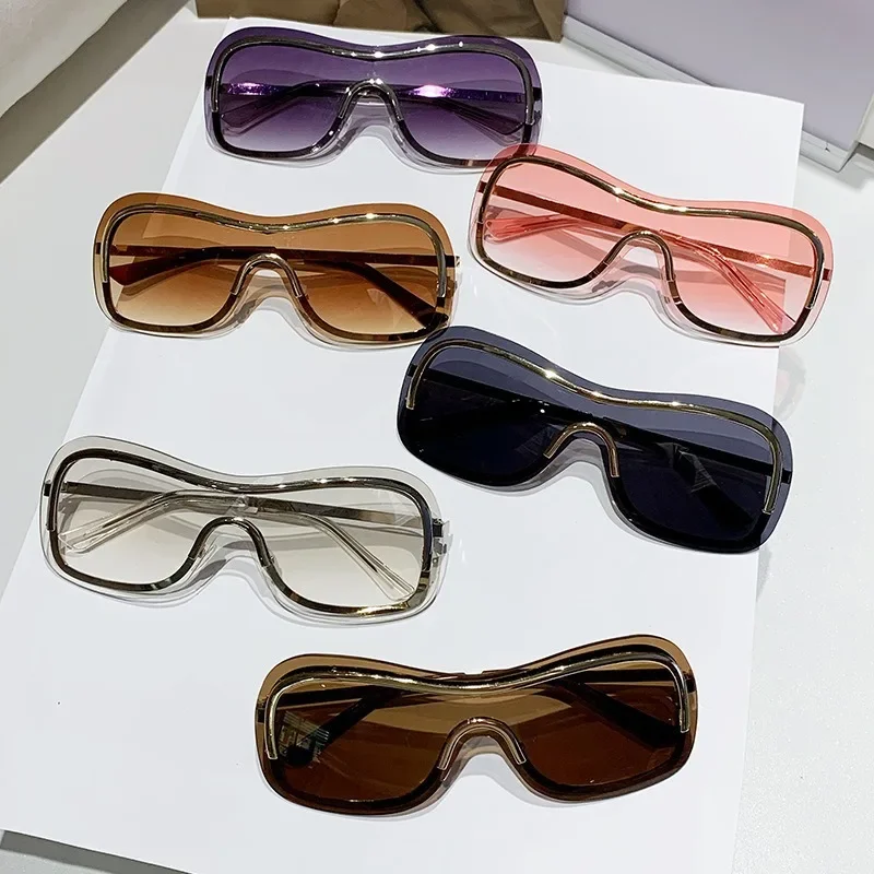 New Alloy Pilot Sunglasses for Men and Women Retro One-Piece Sun Glasses Brand Designer Eyewear Oversized Shades UV400 Ourdoor - view 6