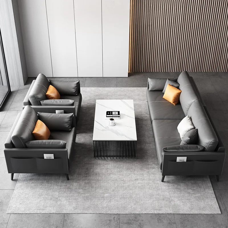 Modern, simple, office, sofa, coffee table, combination, business, reception