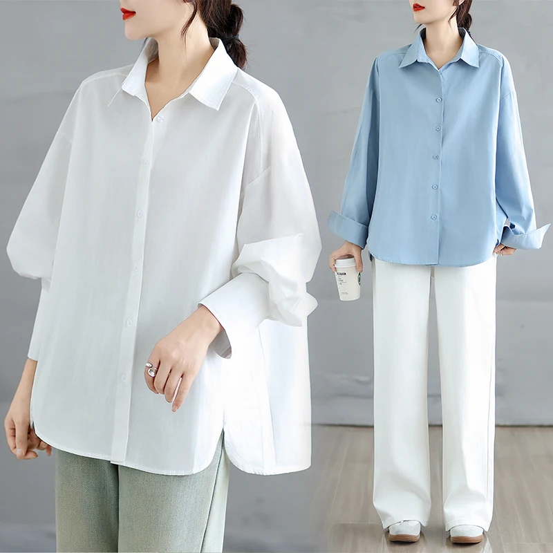 

Loose Casual Long Sve Women's irt Jaet plus Size Korean Sle Spring Autumn New Lazy Sle Top Comfortable Outerwear